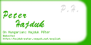 peter hajduk business card